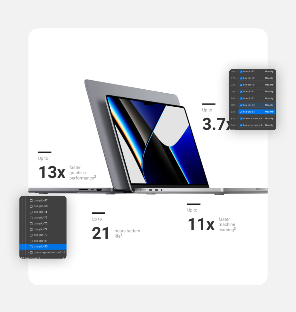 Apple computers being animated (Mockup)