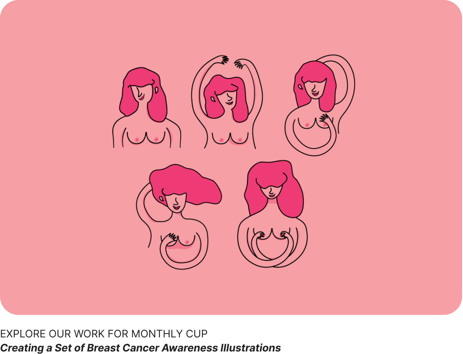 breast cancer awareness illustrations by Quo Agency