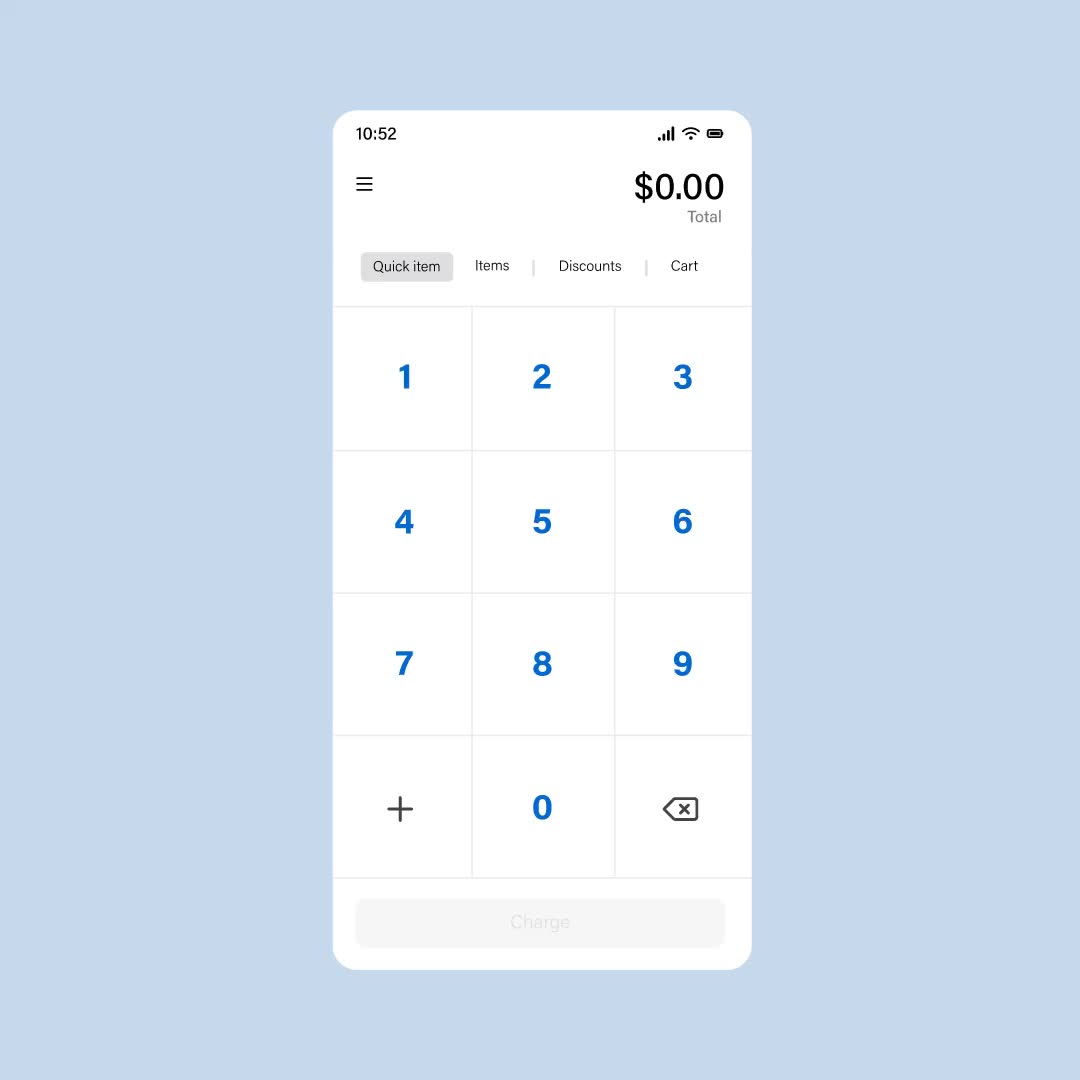 phone interface to process payments