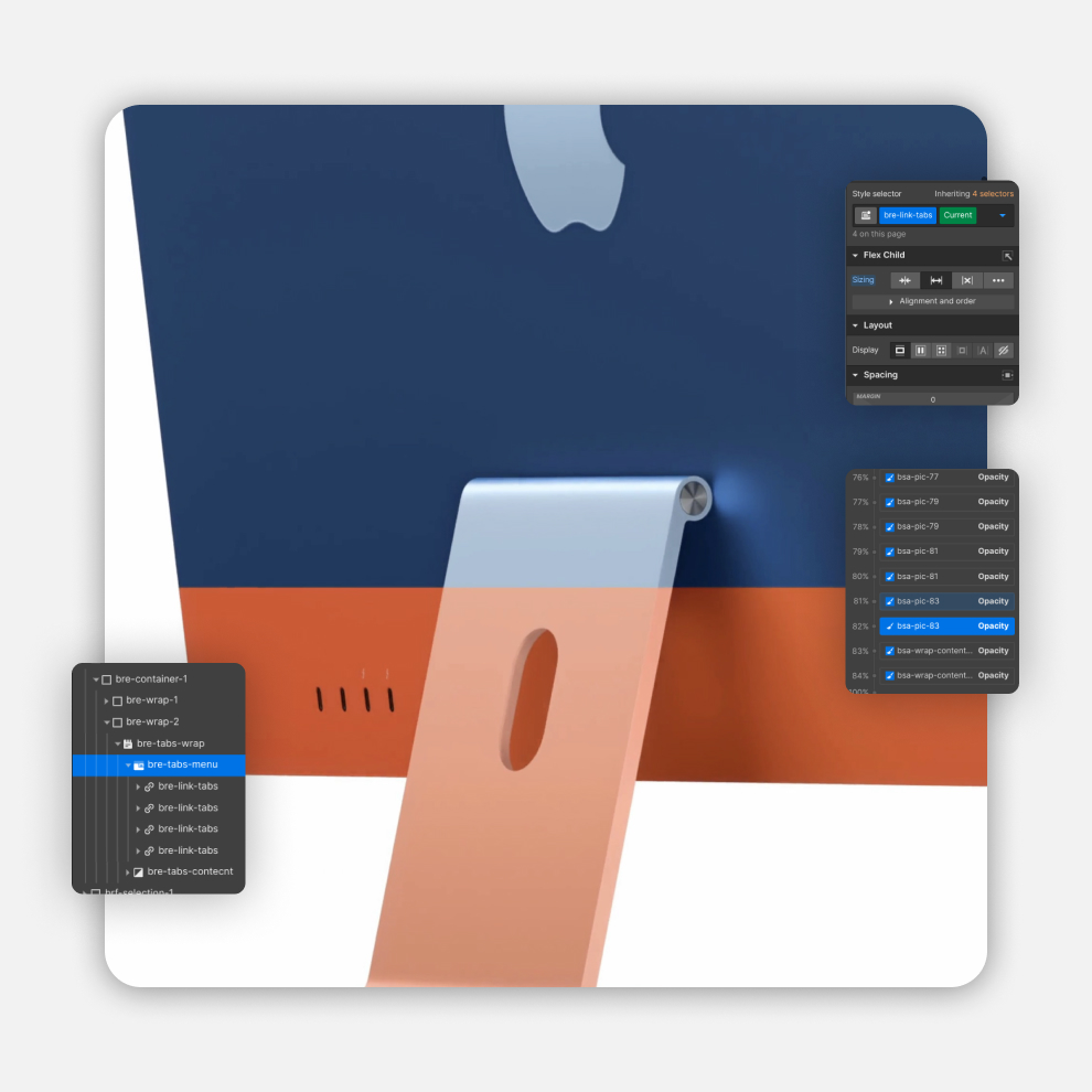 Imac landing page project with interactive animations
