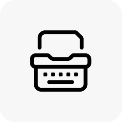 transcription and data typewriter icon